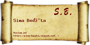Sima Beáta névjegykártya