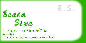 beata sima business card